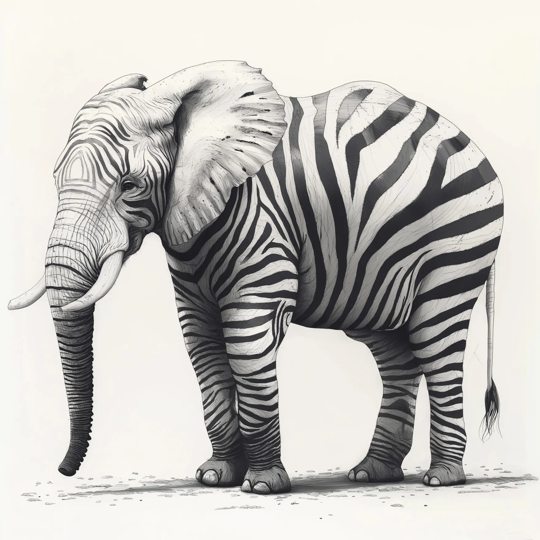 Elephant with Zebra body - besok.nl